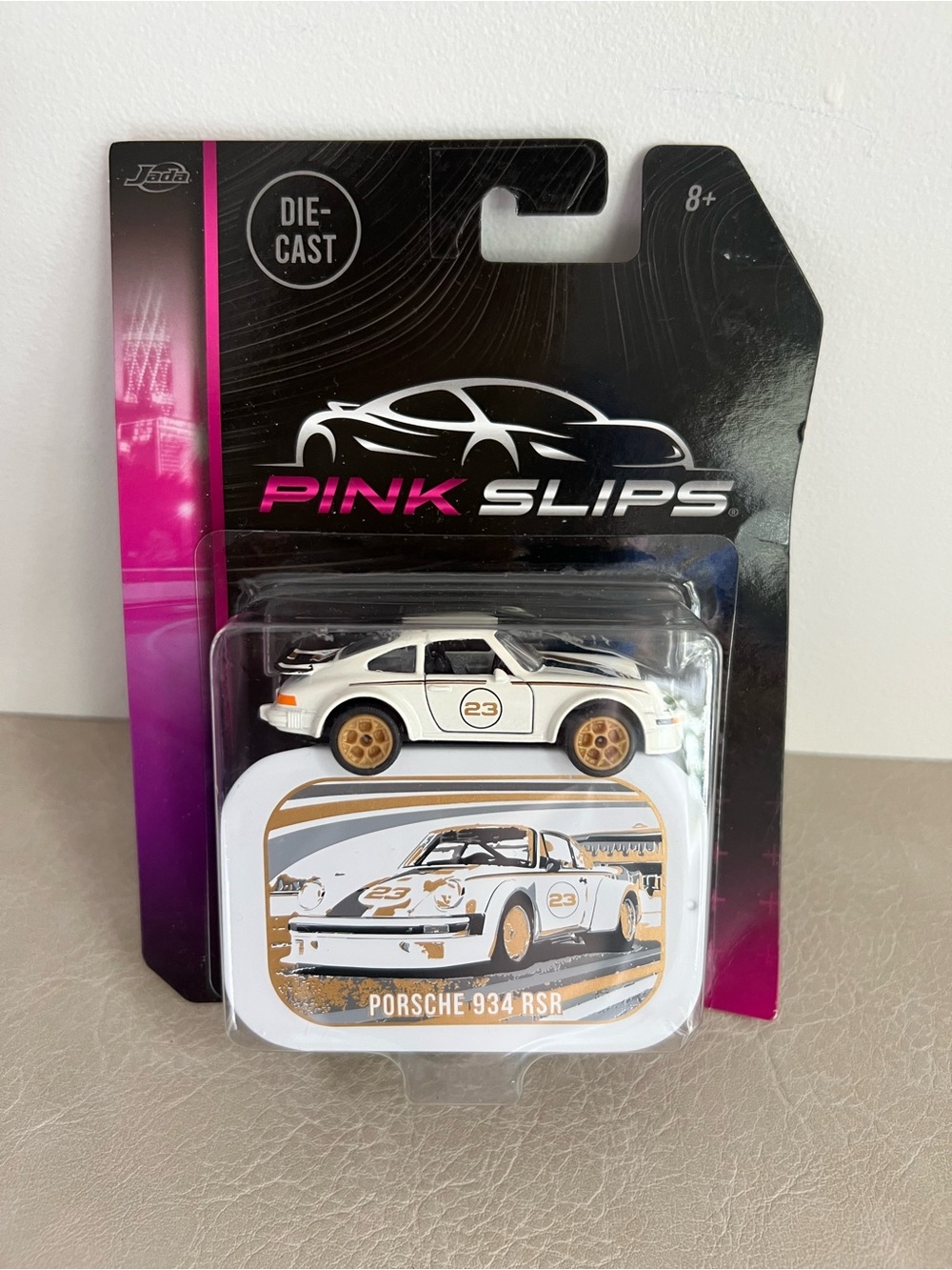 Jada Toys Pink Slips Porsche 934 RSR White 1:64 Scale Die-Cast with Tin (NIP)